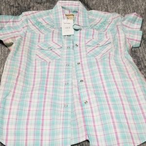 Shyanne plaid new short sleeve top m